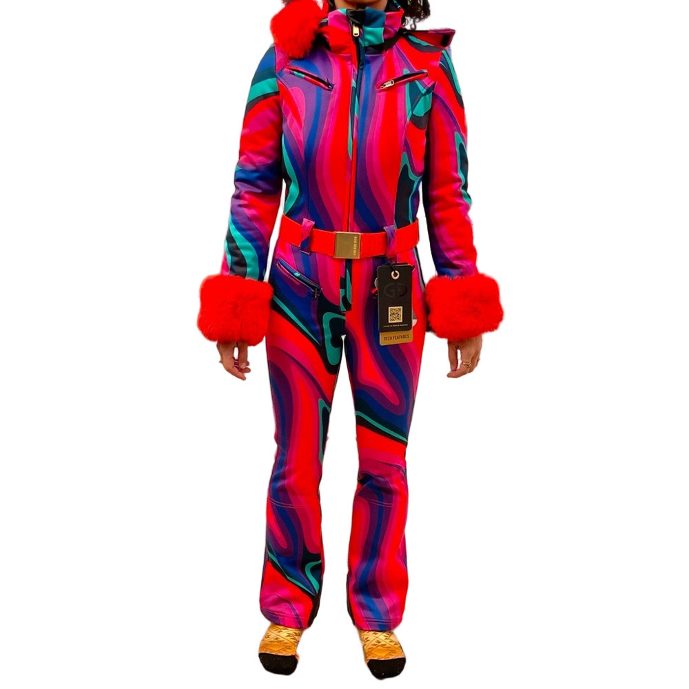 NWT Goldbergh Women's La Fête Faux Border Ski Suit - ABSINTHE RAINBOW - 36 (4) - Picture 4 of 7